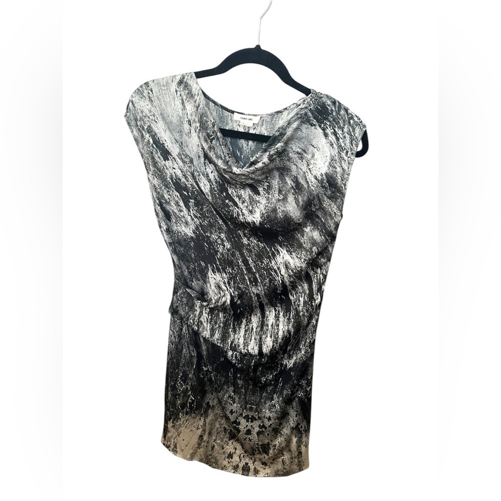 Helmut Lang Marble Print Silk Dress - Picture 4 of 6